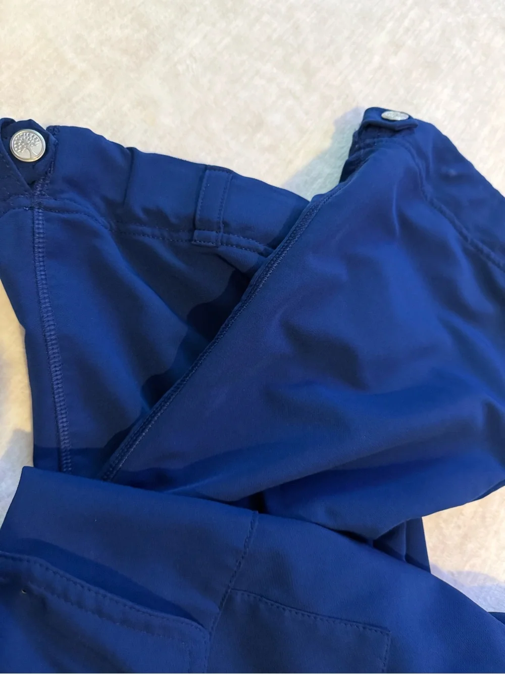 healing hands Navy Blue V-Neck Scrub Top & Drawstring Pants Set